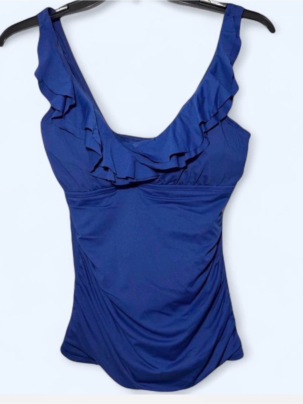 Lauren by Ralph Lauren Women's Ruffle Halter Tankini Swim Top Swimsuit Size 8 M